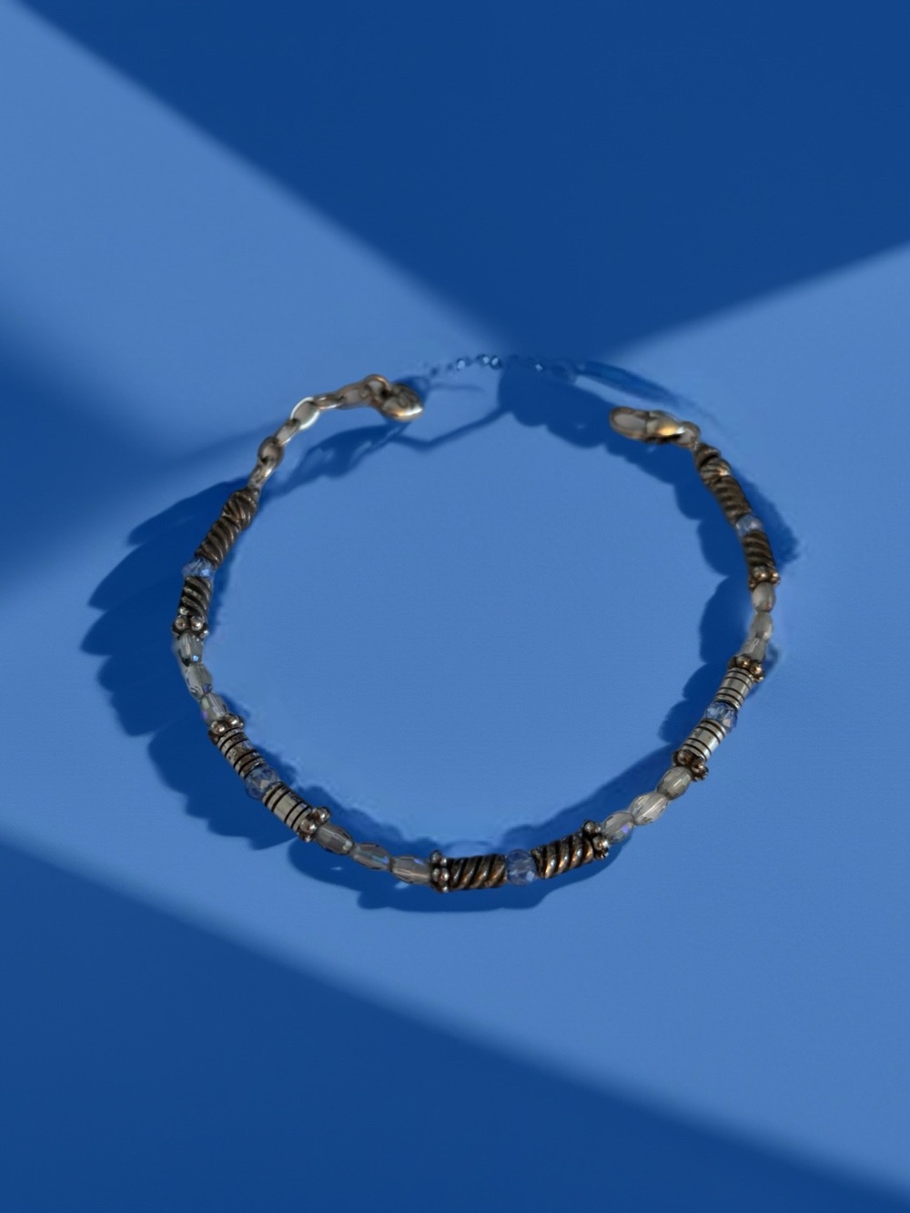 Brighton Silver-Tone Bracelet with Light Blue and Cobalt Accents Halo Light - Picture 2 of 9